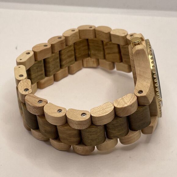 Woodme Qc01-10 Women's Brown Wood Band Analog Dial Quartz Genuine Watch Cv68 - Picture 7 of 9